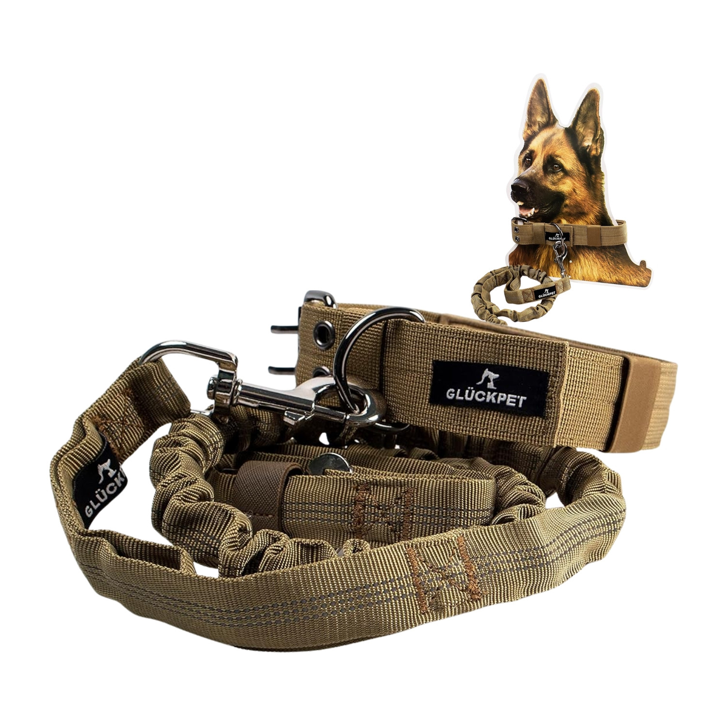 Collar y Correa para Perro Reflectante con Enganche para Coche Talla L Glückpet Collares para Perros 1